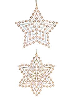 Новогоднее подвесное елочное украшение "Снежинка и звездочка", 0,6x12x14 см Феникс Present