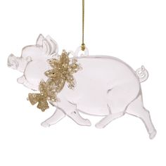 Новогоднее подвесное елочное украшение "Свинка с цветочками", 1x12,7x7,5 см Феникс Present