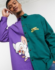 Фиолетовая oversized-рубашка с принтом Bershka-Фиолетовый