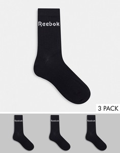 Набор из трех пар черных носков до щиколотки Reebok Training-Черный цвет
