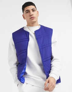 Стеганый жилет кобальтового синего цвета ASOS DESIGN-Голубой