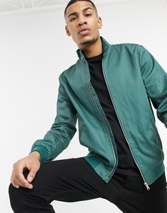 Темно-зеленая куртка Харрингтон с воротником-трубой ASOS DESIGN-Зеленый цвет
