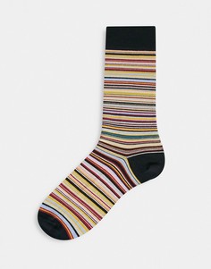 Черные классические носки в полоску Paul Smith-Черный цвет