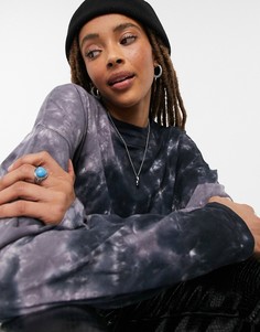 Черная футболка с принтом тай-дай Free People Be Free-Белый