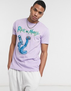 Фиолетовая футболка с принтом "Rick and Morty" на спинке Bershka-Сиреневый