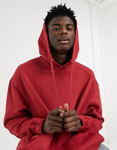Oversized-худи выбеленного красного цвета ASOS DESIGN-Красный