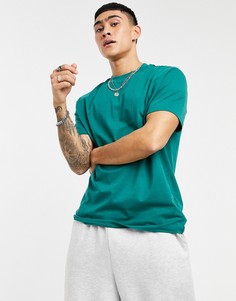 Футболка цвета морской волны свободного кроя из органического хлопка ASOS DESIGN-Голубой