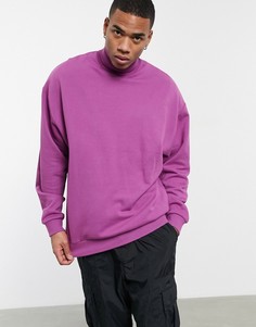 Фиолетовый oversized-свитшот с высоким воротником ASOS DESIGN-Сиреневый