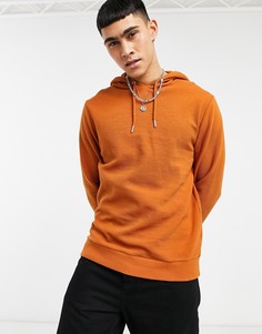 Оранжевый худи в рубчик из органического хлопка ASOS DESIGN-Оранжевый цвет
