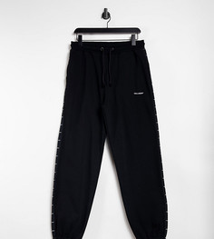 Черные джоггеры в стиле oversized с тесьмой по бокам от комплекта COLLUSION Unisex-Черный цвет