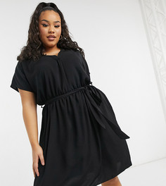 Черное платье с поясом New Look Curve-Черный цвет