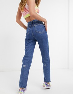 Зауженные джинсы с завышенной талией цвета индиго Lacoste-Голубой