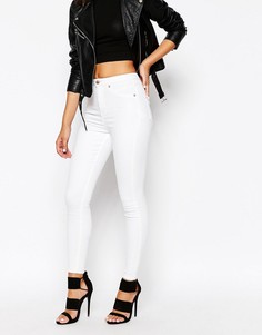 Облегающие джинсы с завышенной талией River Island Molly-Белый