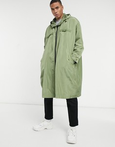 Зеленая куртка-парка из легкого хлопка в стиле oversized ASOS DESIGN-Зеленый цвет