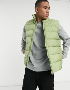 Зеленый дутый жилет ASOS DESIGN-Зеленый цвет