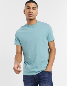 Синяя футболка из органического хлопка с круглым вырезом ASOS DESIGN-Голубой