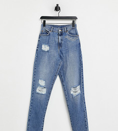 Синие прямые джинсы со рваной отделкой на коленях Dr Denim Tall Nora-Голубой