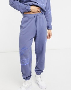 Oversized-джоггеры с принтами в стиле граффити ASOS DESIGN (от комплекта)-Голубой