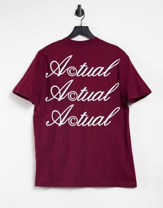 Бордовая футболка с рукописным принтом ASOS Actual-Красный