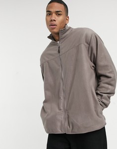 Светло-коричневая флисовая oversized-олимпийка ASOS DESIGN-Коричневый цвет