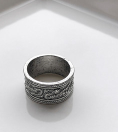 Серебристое кольцо с рельефныи узором в виде змей Reclaimed Vintage-Серебристый