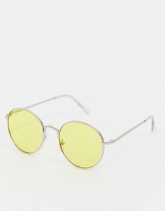 Желтые солнцезащитные очки-авиаторы AJ Morgan-Серебряный