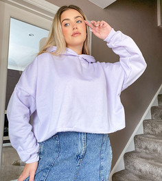 Лавандовый короткий oversized-худи от комплекта ASOS DESIGN Curve-Фиолетовый