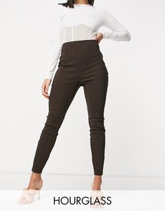 Зауженные брюки с завышенной талией шоколадного цвета ASOS DESIGN Hourglass-Коричневый цвет