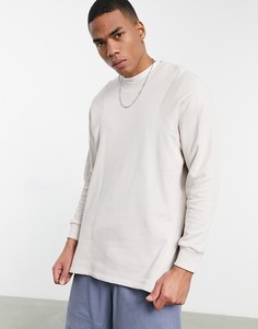 Белый свитшот в стиле oversized с многослойным нижним краем ASOS DESIGN