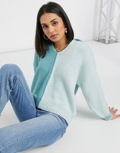 Зеленый джемпер в стиле колор блок ASOS DESIGN-Зеленый цвет