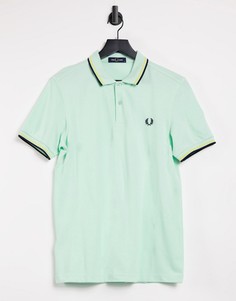 Зеленая рубашка с двойным кантом Fred Perry-Зеленый цвет