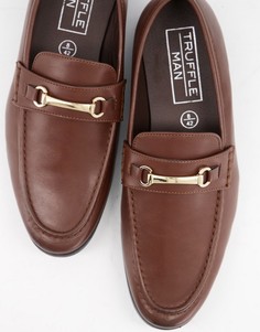 Лоферы шоколадного цвета с отделкой трензелем Truffle Collection-Коричневый цвет