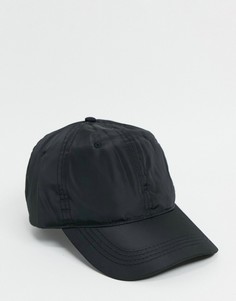 Черная бейсболка из нейлона ASOS DESIGN-Черный цвет