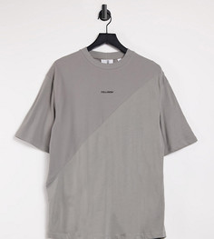 Oversized-футболка с однотонными вставками COLLUSION Unisex-Серый