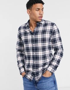 Рубашка в сине-белую клетку Jack & Jones Essentials-Белый