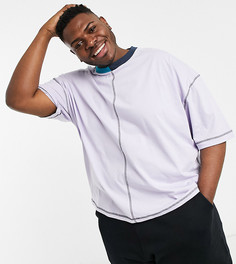 Сиреневая oversized-футболка с рукавами до локтя ASOS DESIGN Plus-Сиреневый
