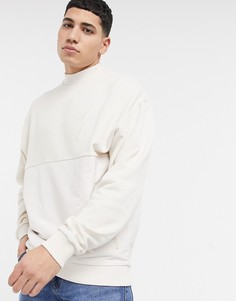 Бежевый oversized свитшот с нейлоновой вставкой ASOS Dark Future