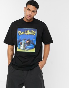 Черная oversized-футболка с принтом "Snoop Dogg Gin & Juice" на груди ASOS DESIGN-Черный цвет