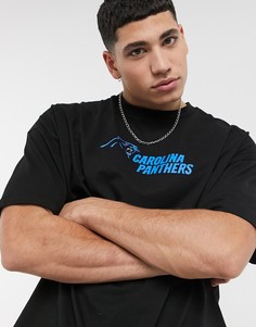 Oversized-футболка с принтом пантер спереди и на спине ASOS DESIGN NFL Carolina-Черный цвет