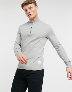 Серый джемпер с короткой молнией Jack & Jones Originals
