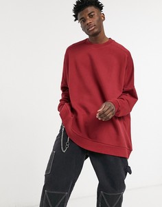 Бордовый свитшот в стиле oversized ASOS Design-Красный