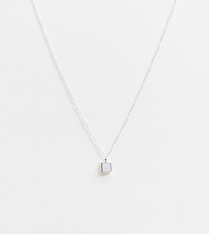 Ожерелье из стерлингового серебра с подвеской-камнем синего цвета Kingsley Ryan-Серебристый