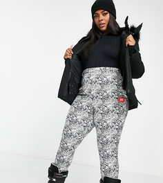 Горнолыжные облегающие брюки со штрипками со звериным принтом ASOS 4505 Curve ski-Мульти