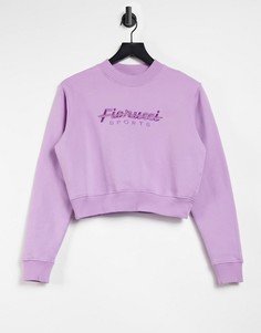 Розовый спортивный укороченный свитшот Fiorucci-Сиреневый