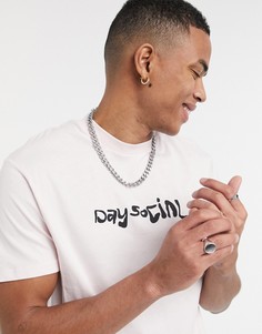 Розовая футболка с логотипом ASOS Daysocial-Розовый цвет