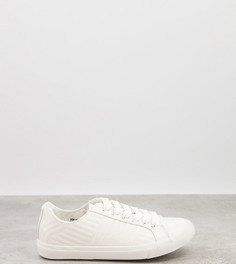 Белые кроссовки для широкой стопы со стеганой отделкой New Look Wide Fit-Белый