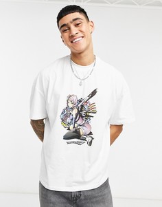 Белая футболка с рисунком Алисы спереди ASOS DESIGN Tekken-Белый