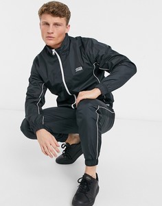 Черный спортивный костюм с контрастной окантовкой Jack & Jones Intelligence-Черный цвет