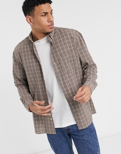 Бежевая oversized-рубашка в стиле 90-х в крупную клетку ASOS DESIGN-Бежевый