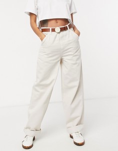 Кремовые свободные брюки чиносы ASOS DESIGN-Кремовый